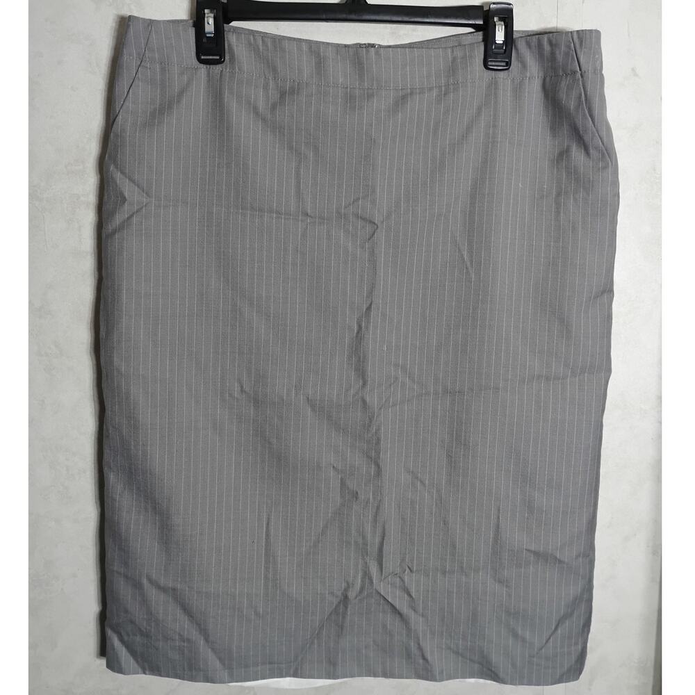 Banana Republic Wool Silk Gray Pencil Skirt Quiet Luxury Career Knee Length 14